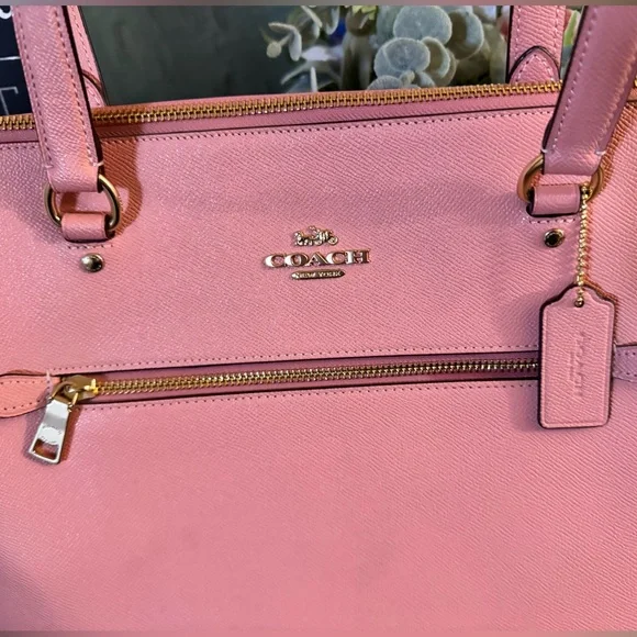 Coach 2022 Pink Crossgrain Leather Shoulder
Handbag F79608 MSRP $350 - EUC - Picture 9 of 11